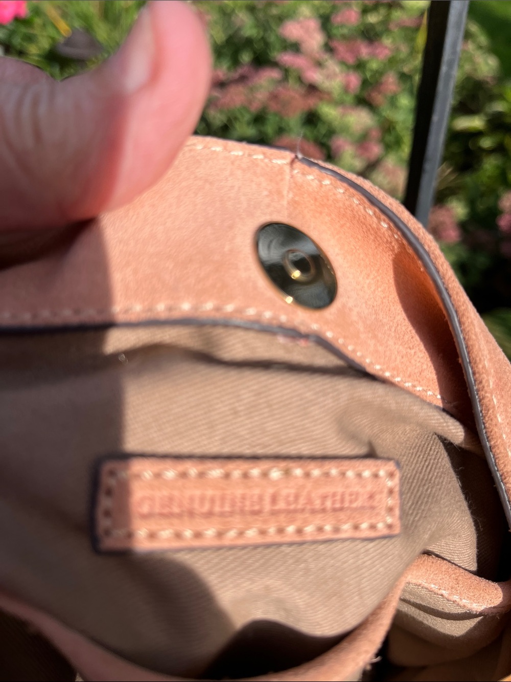 Elegant Blush Pink Suede Tote Handbag - Picture 10 of 11
